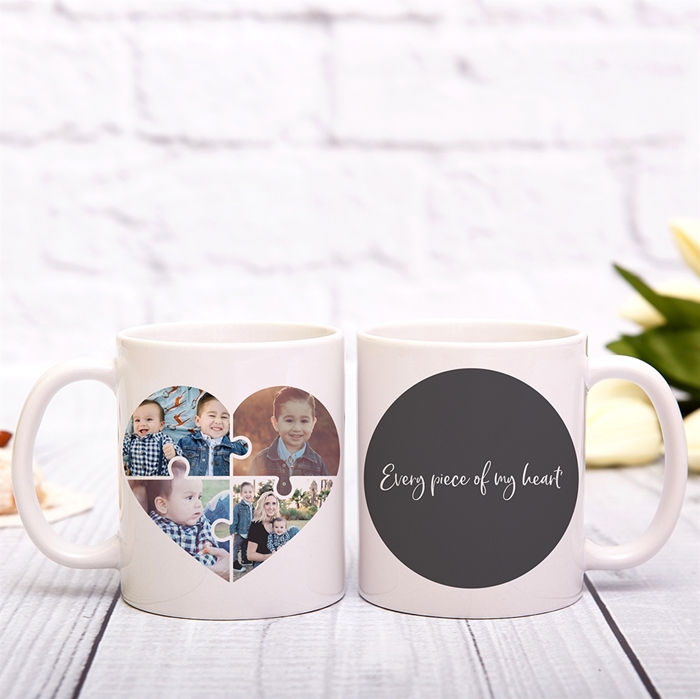Picture of Heart Jigsaw Personalized Mug