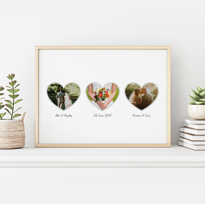 Picture of 3 Heart Photo Personalized Poster