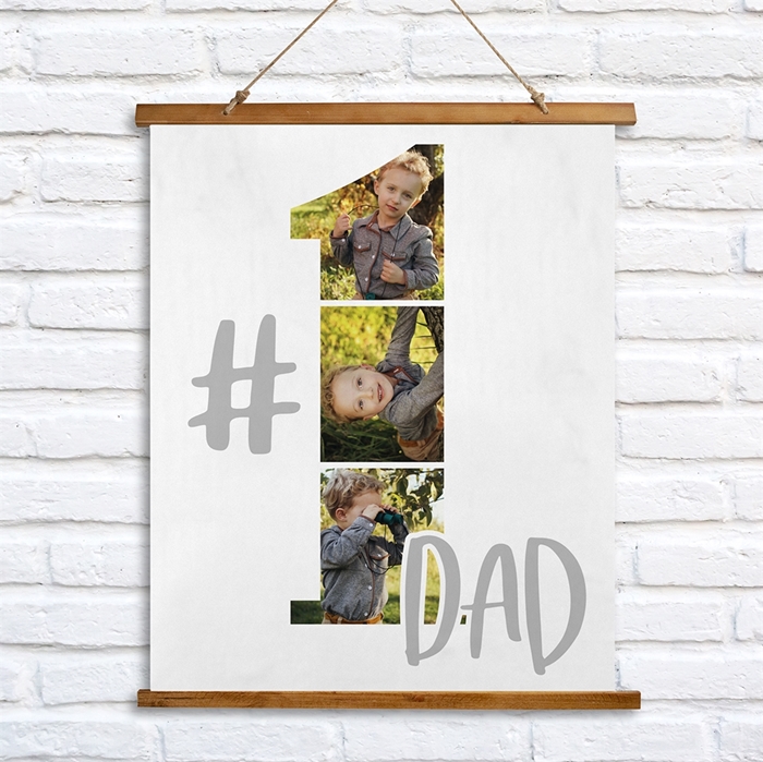 Picture of #1 Dad Wooden Wall Tapestry