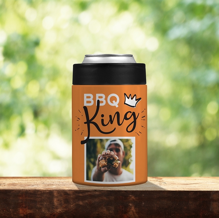 Picture of BBQ King Orange Stainless Steel Koozie