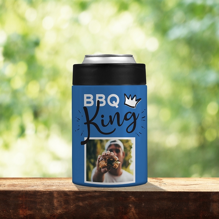 Picture of BBQ King Blue Stainless Steel Koozie