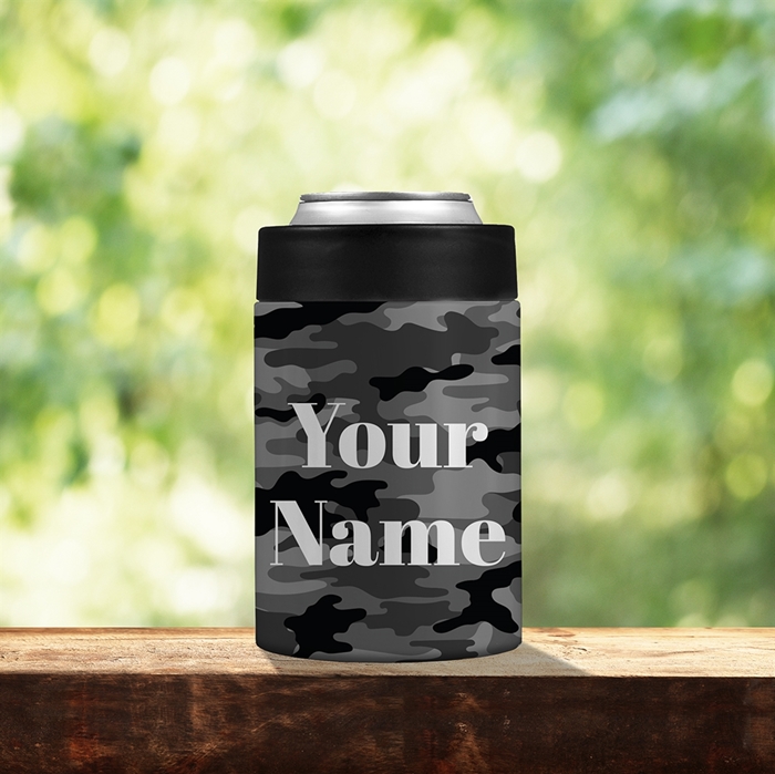 Picture of Camo Black Stainless Steel Koozie